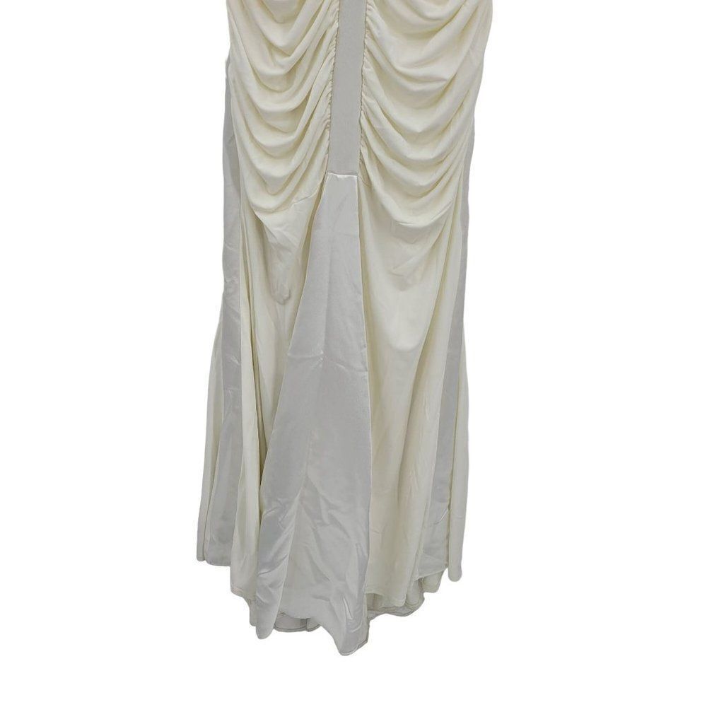Vtg 80s Jessica McClintock Wedding Dress Gown Sz 8 Ivory Bodycon Fishtail Halter - Picture 8 of 16